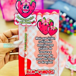 Lembrancinhas de boas vindas morango do amor