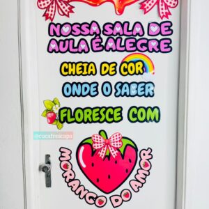 Painel Morango do amor para porta e mural