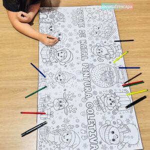 Tapete de Natal pintura coletiva