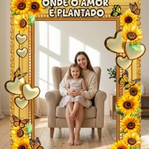 Moldura Girassol dia das mães/ dia da família 🥰🧑‍🧑‍🧒‍🧒🤰
