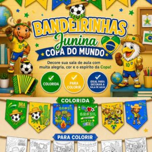 Bandeirinhas Juninas Copa do Mundo