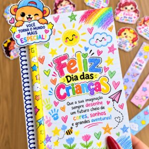 🎨✏️ CARTÃO PORTA-LÁPIS + PONTEIRA | DIA DAS CRIANÇAS 🥰💖