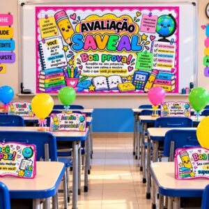 🌈📚 PAINEL DECORATIVO – AVALIAÇÃO SAVEAL! 💖✨
